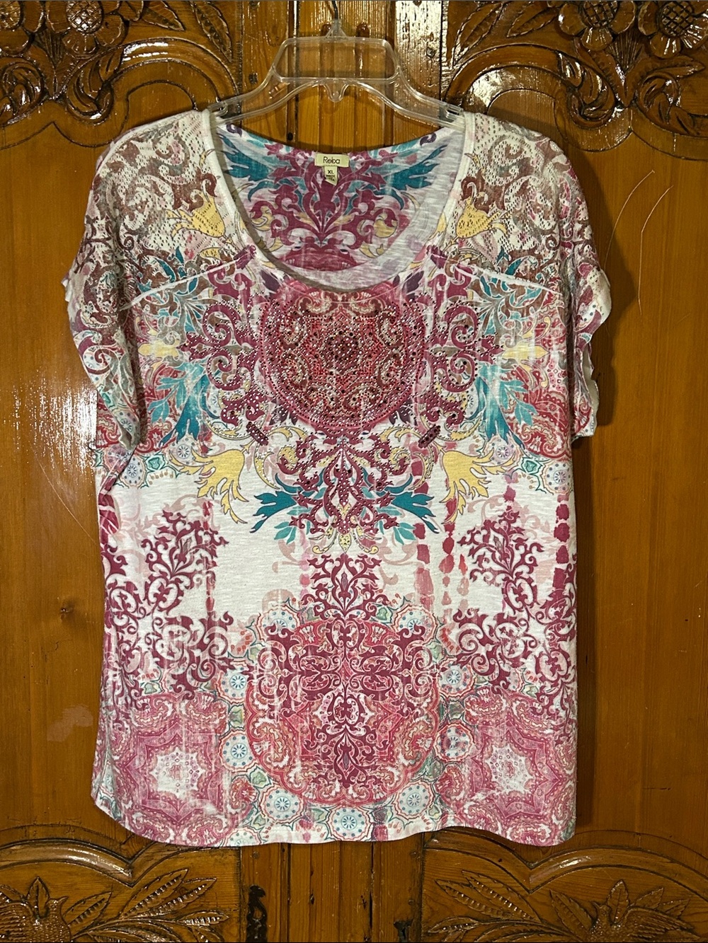 Reba Embellished Cap Sleeve Top.  XL